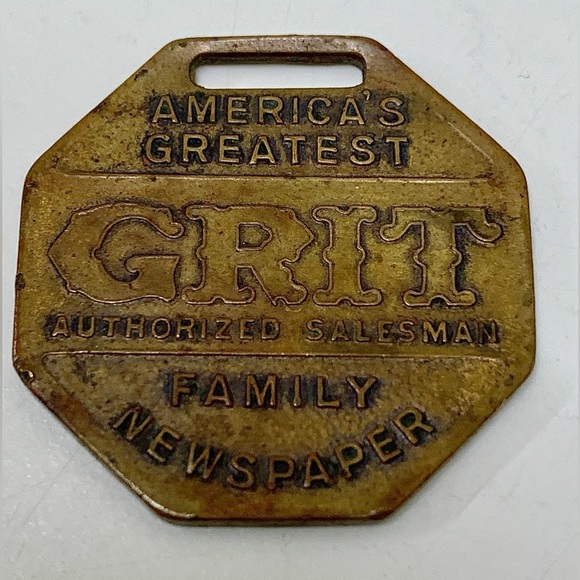 1930s Vintage Octagonal GRIT Newspaper 8 Sided Good Luck Coin - Picture 3 of 10